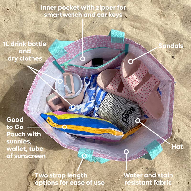 Hello Weekend Weekender Tote Bag - Pink Daisys