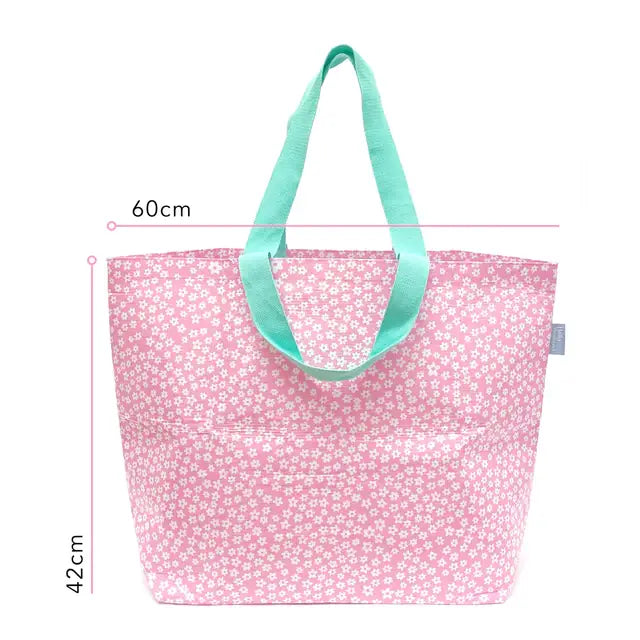 Hello Weekend Weekender Tote Bag - Pink Daisys