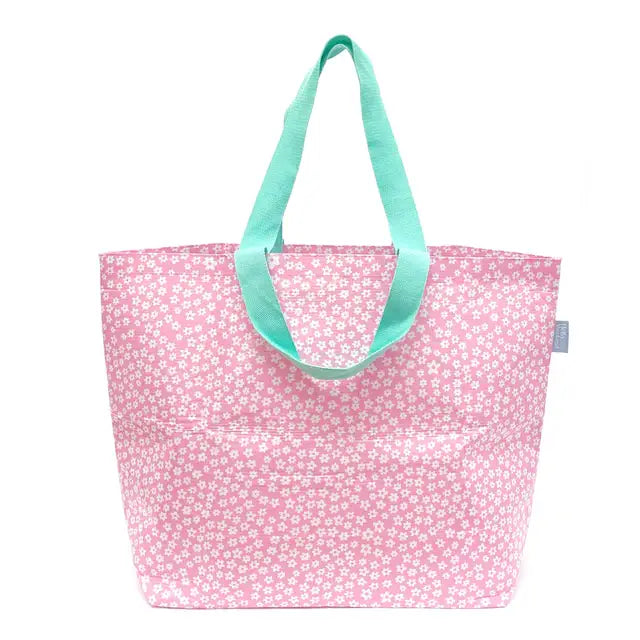 Hello Weekend Weekender Tote Bag - Pink Daisys